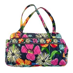 Vera Bradley Retired 'Jazzy Blooms' Purse Bag Double Handle-Nice!